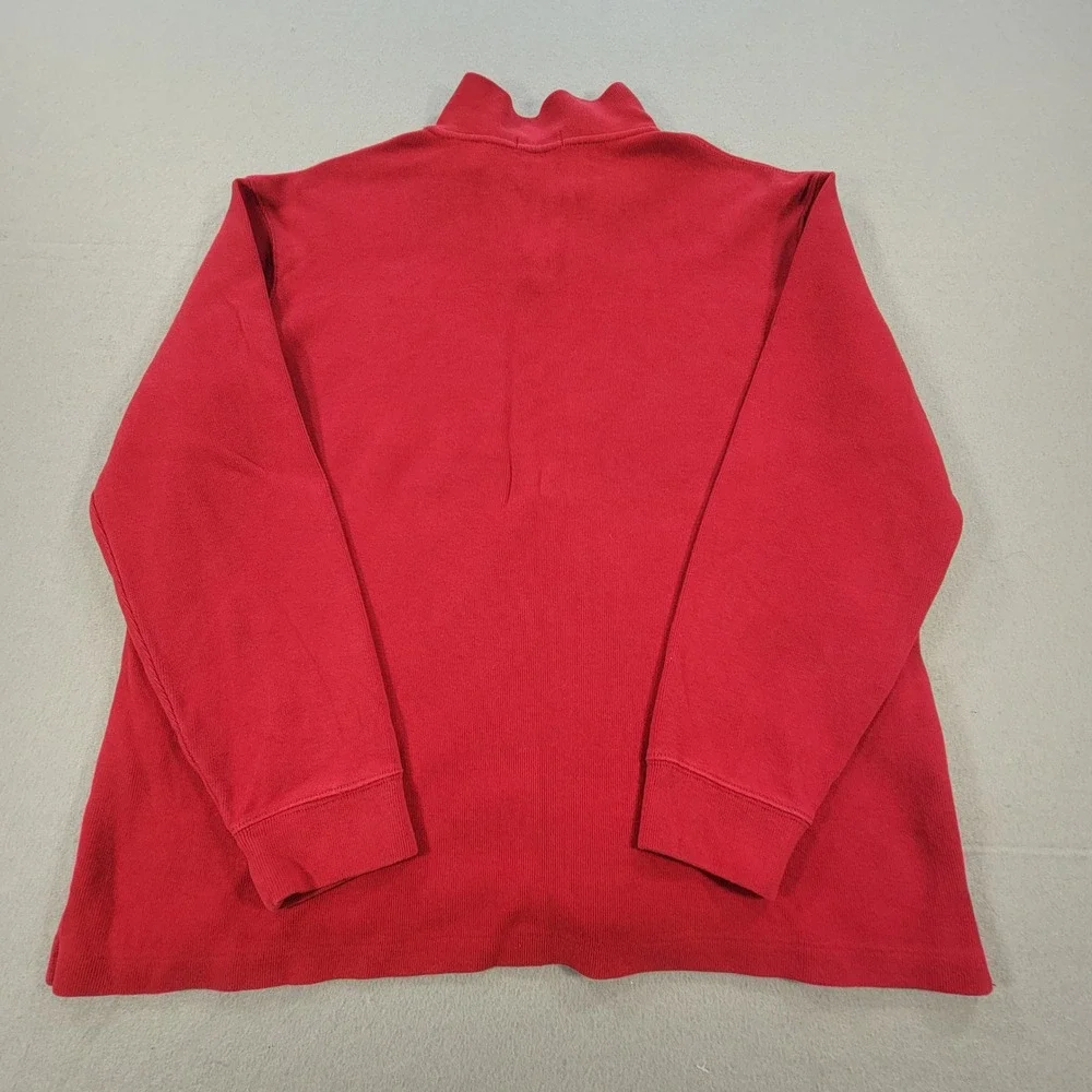Polo Ralph Lauren 1/4 Zip Sweater Pullover Red Men's‎ Size XL Ribbed Cotton